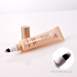 No Drip airless cosmetic tubes with brush applicator